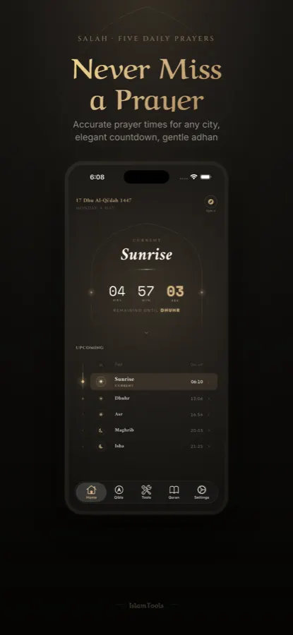 IslamTools prayer dashboard